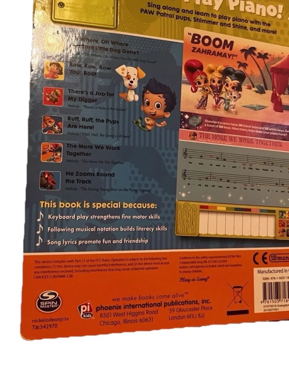 Nickelodeon Nick Jr. Let’s Play Piano! Board Book with Built-In Keyboard Piano